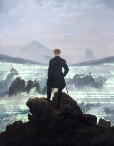 Bild: Wanderer above the cloud of Data, Imagemanipulation by Davide Bevilacqua, 2017 Bild: Wanderer above the cloud of Data, Imagemanipulation by Davide Bevilacqua, 2017